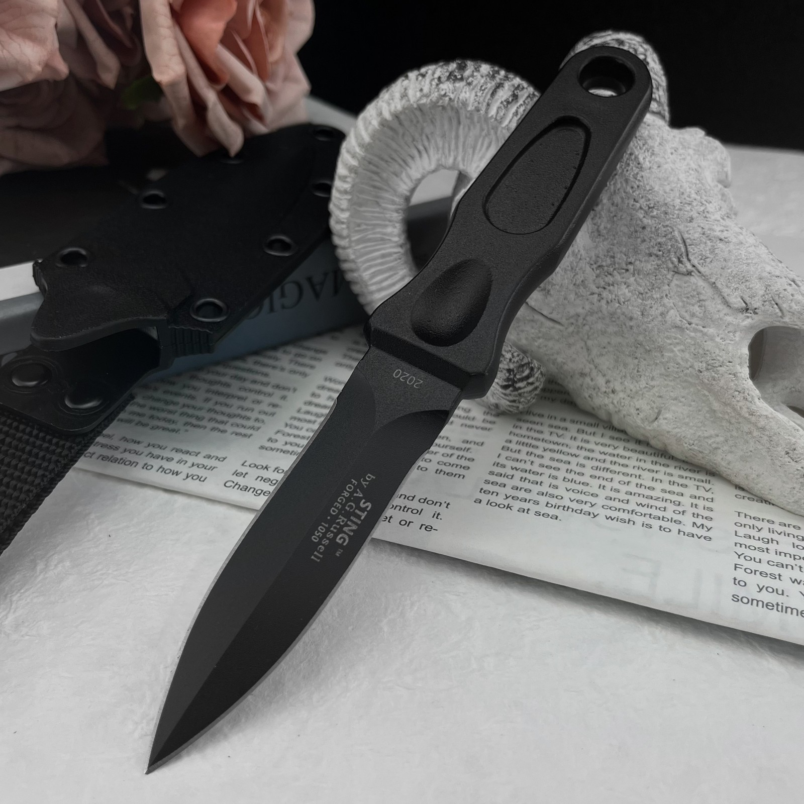 Edc Carry Fixed Blade Knife - Cuchillo de Hoja Fija Multifuncional de