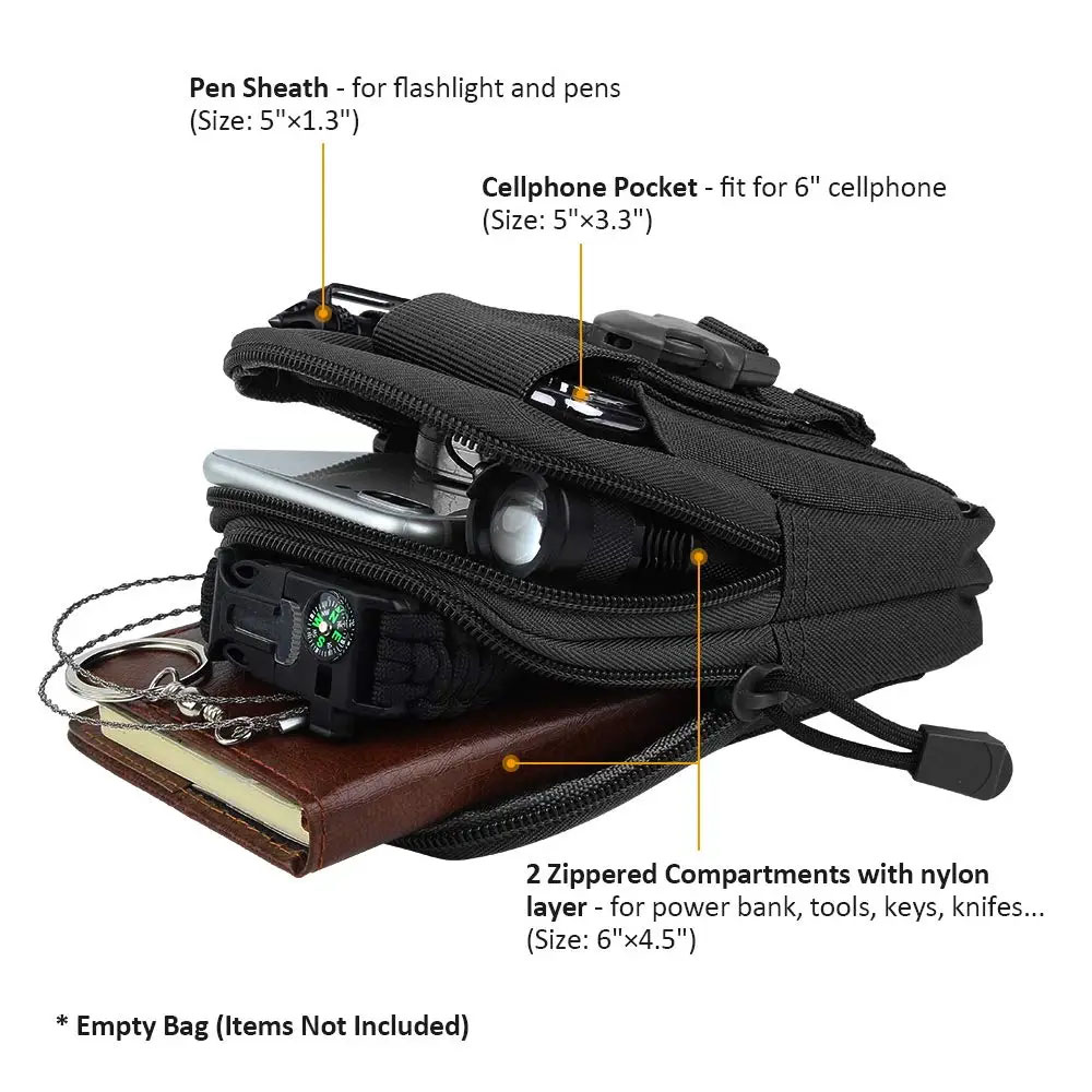 Bolsa de Cintura Táctica para  - Edc Carry Belt Pouch reseña y precio